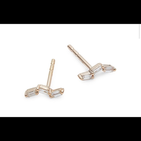 NWT Saks Fifth Avenue14K Rose Gold & 0.1 TCW Diamond Stud Earrings